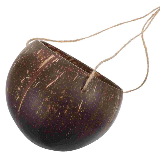 Large Hanging Planter Coconut Shell Flowerpot Wall Mounted Basket With Chain Flower Container Balcony Plant Holder