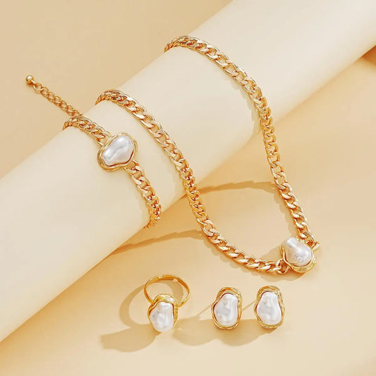 4-Piece Pearl Jewelry Set for Women