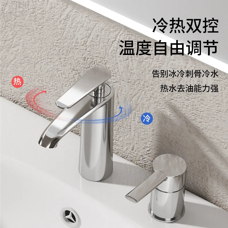 Ceramic Column Washbasin with Integrated Mop Pool and Double Balconies