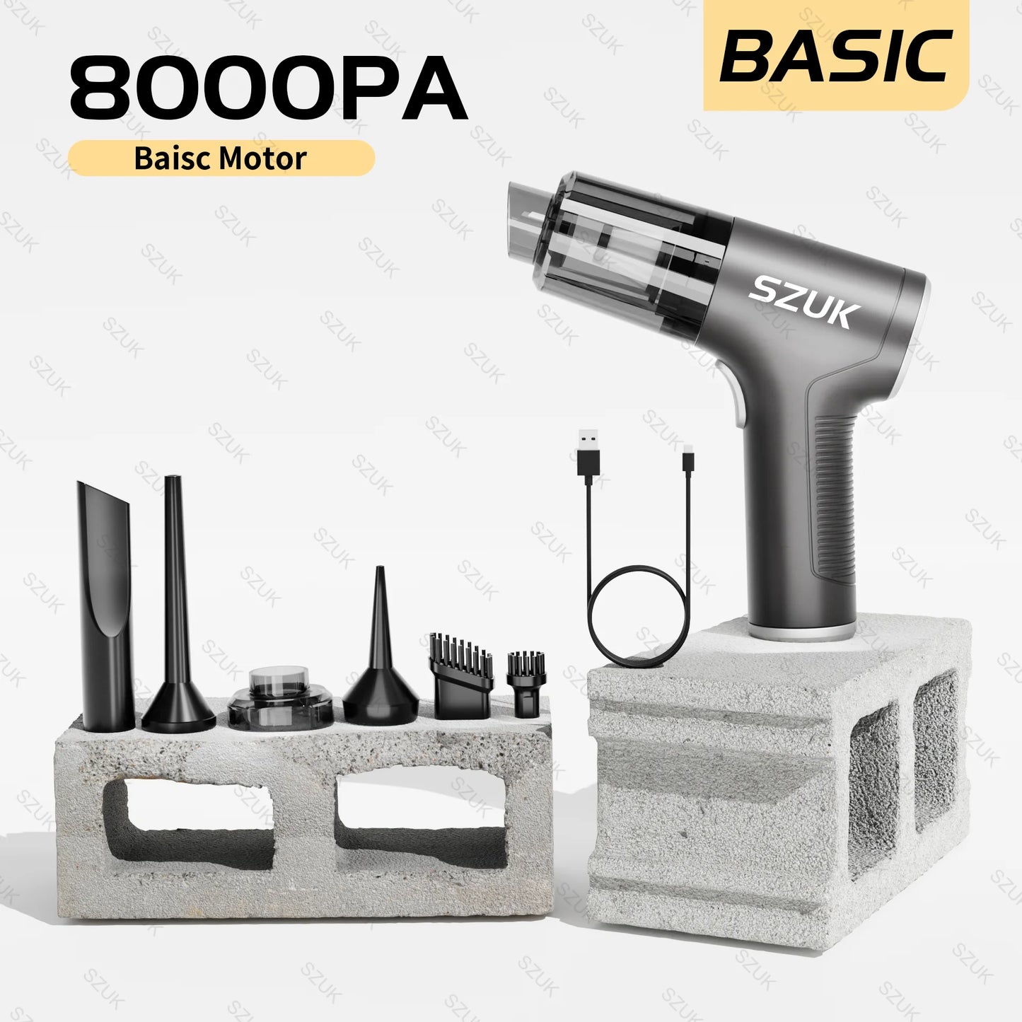 Cordless Car & Home Vacuum Cleaner – 98,000Pa High Suction, USB Rechargeable