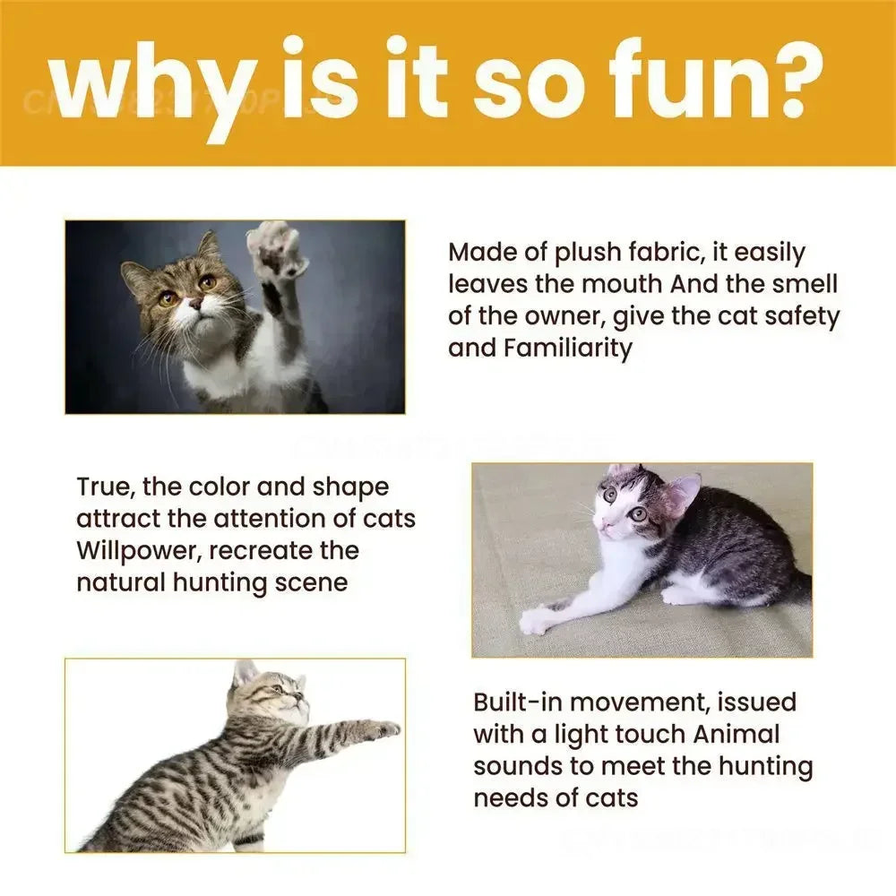 Interactive Plush Mouse Toy for Cats