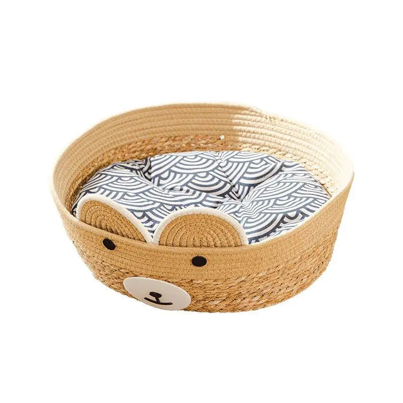 HeMu Cotton Woven Pet Litter Four Seasons Can Be Used Dog Kennel Winter Summer Can Be Removed And Washed Cat Litter Bamboo Mat