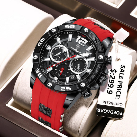 Men’s Sport Chronograph Watch – Dual Display Luminous Dial 24H Time & Date