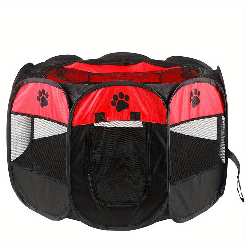 Octagonal Foldable Pet Playpen – Scratch-Resistant Dog & Cat Kennel Tent