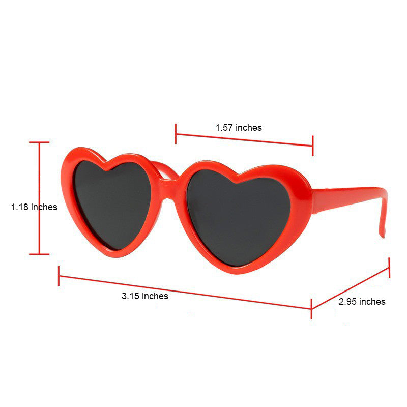 Heart-Shaped Pet Glasses – Adjustable & Cute for Dogs & Cats