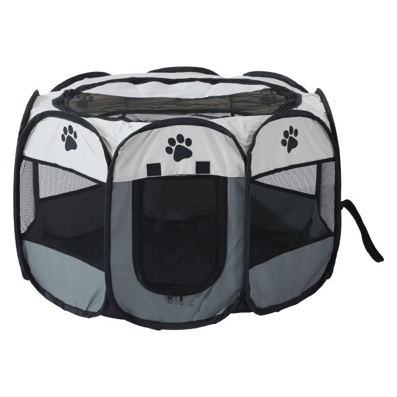 Octagonal Foldable Pet Playpen – Scratch-Resistant Dog & Cat Kennel Tent