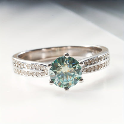 Elegant 925 Sterling Silver Moissanite Ring for Women – Engagement & Wedding Jewelry
