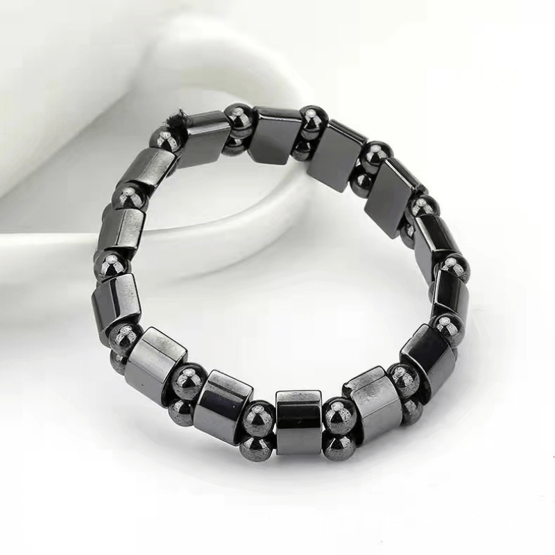 Trendy Hematite Magnetic Stone Bracelet – Natural Stone Jewelry for Men & Women