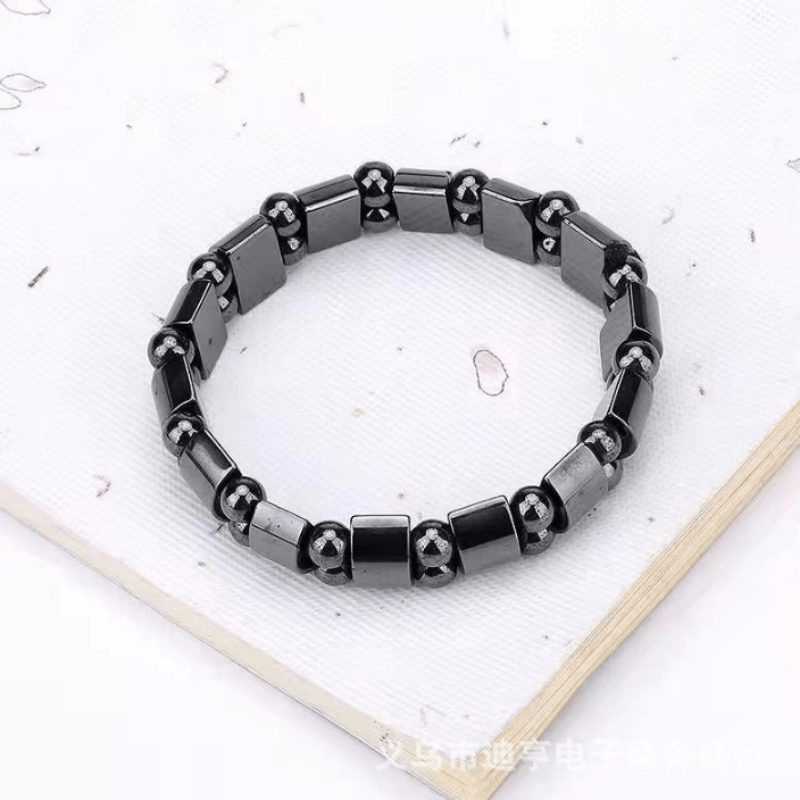Trendy Hematite Magnetic Stone Bracelet – Natural Stone Jewelry for Men & Women