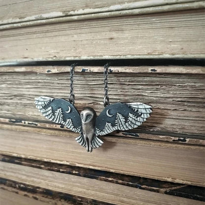 Vintage Owl Moon Phase Necklace – Witch-Inspired Jewelry for Women