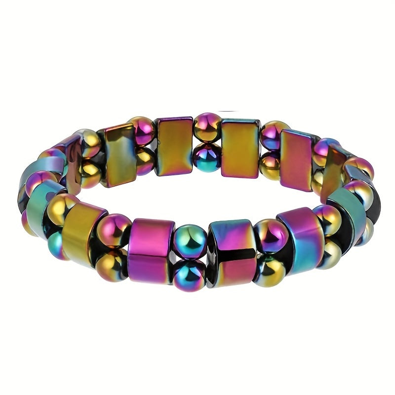 Trendy Hematite Magnetic Stone Bracelet – Natural Stone Jewelry for Men & Women