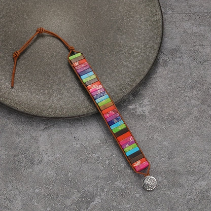 Bohemian Colourful Woven Stone Bracelet for Men – Fashionable Handcrafted Jewellery
