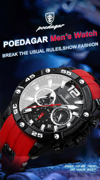Men’s Sport Chronograph Watch – Dual Display Luminous Dial 24H Time & Date