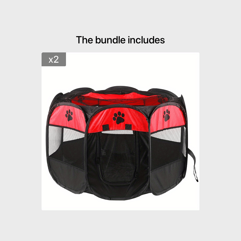 Octagonal Foldable Pet Playpen – Scratch-Resistant Dog & Cat Kennel Tent