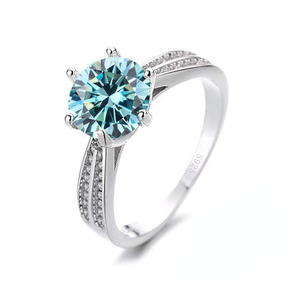 Elegant 925 Sterling Silver Moissanite Ring for Women – Engagement & Wedding Jewelry