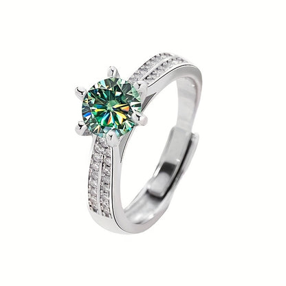 Elegant 925 Sterling Silver Moissanite Ring for Women – Engagement & Wedding Jewelry