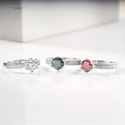 Elegant 925 Sterling Silver Moissanite Ring for Women – Engagement & Wedding Jewelry