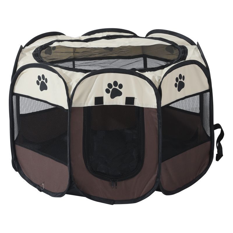 Octagonal Foldable Pet Playpen – Scratch-Resistant Dog & Cat Kennel Tent