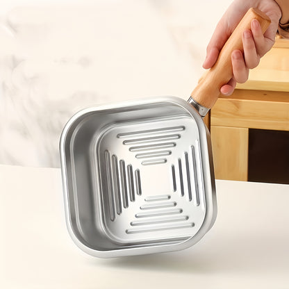 Stainless Steel Deep Fryer with Basket & Lid – Induction Safe, Multi-Purpose Cooking Pot