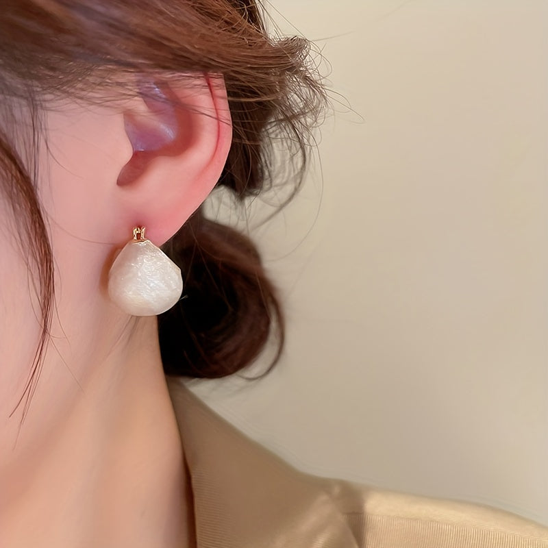 Chunky Enamel Hoop Earrings – 18K Gold Plated, Trendy Japanese & Korean Style