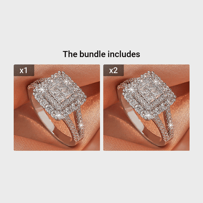 Elegant White Zirconia Multi-Row Ring – Stylish Couples & Statement Jewelry for Gifts