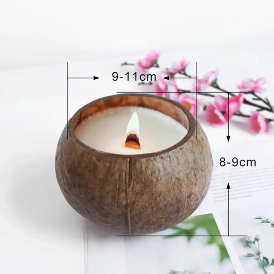 Coconut Shell Candle Holder Bowl Handmade Storage Bowl Burr Free Multi-purpose Natural Coconut Shell Candle Holder Storage Bowl
