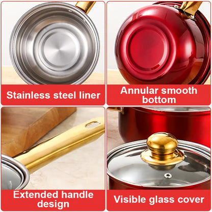 12-Piece Stainless Steel Cookware Set with Lids – Induction Ready Pots & Pans