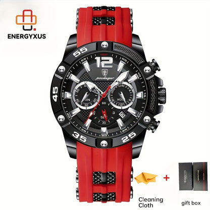 Men’s Sport Chronograph Watch – Dual Display Luminous Dial 24H Time & Date