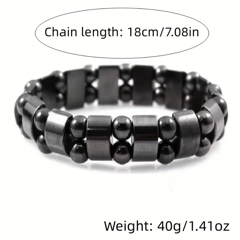 Trendy Hematite Magnetic Stone Bracelet – Natural Stone Jewelry for Men & Women