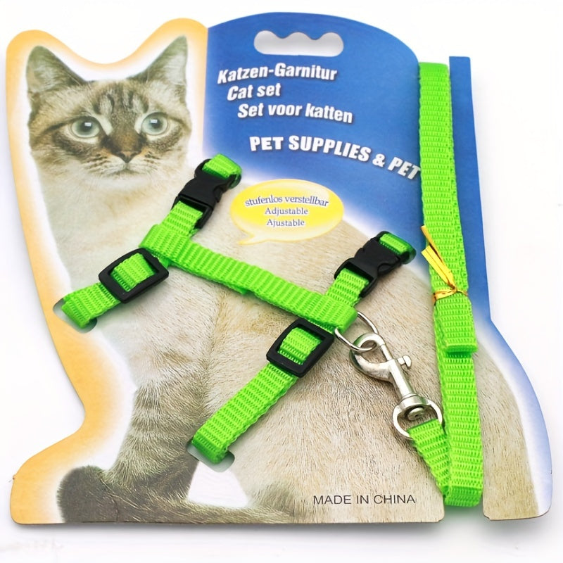 Adjustable Cat Harness & Leash Set – Comfortable & Safe for Kittens