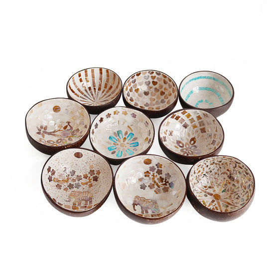 Painted Coconut Shell Bowl Shell Coconut Bowl Wood Bowl Home Decor Storage Salad Bowl Entryway Key Storage Tray