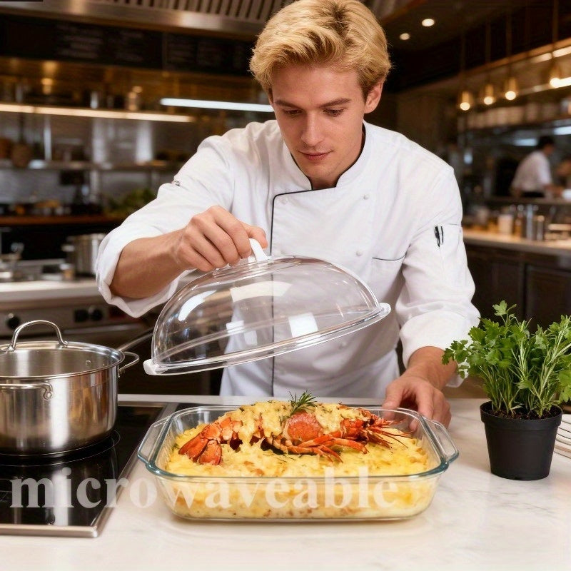 Professional Microwave Splash-Proof Lid with Handle – Heat-Resistant Food Cover