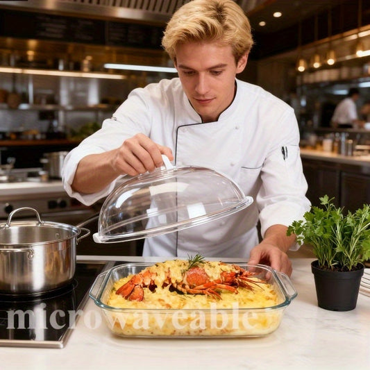 Professional Microwave Splash-Proof Lid with Handle – Heat-Resistant Food Cover