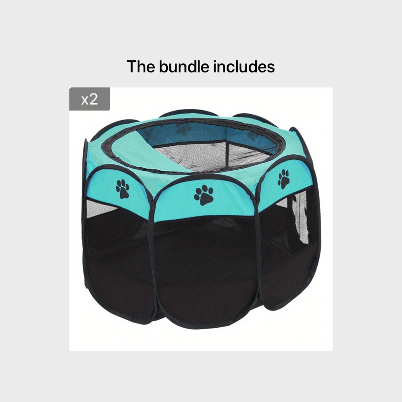 Octagonal Foldable Pet Playpen – Scratch-Resistant Dog & Cat Kennel Tent