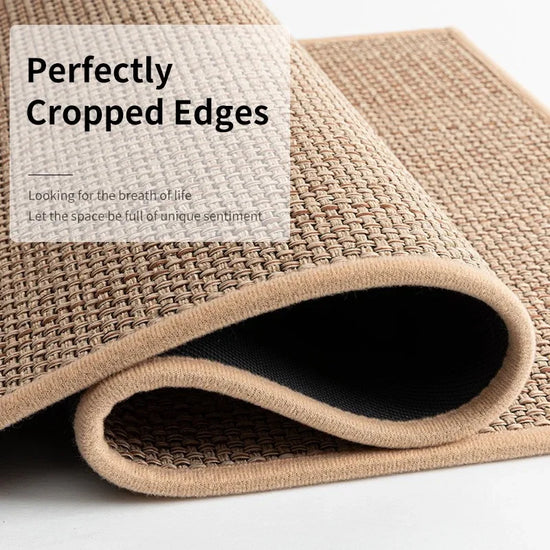 Washable Non-slip Kitchen Rug Faux Sisal Running Rug, Faux Woven Kitchen Mat Kitchen Runners With Back Made Of Natural Rubber