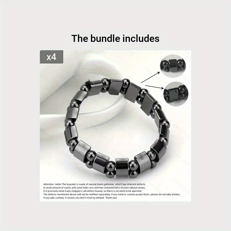 Trendy Hematite Magnetic Stone Bracelet – Natural Stone Jewelry for Men & Women