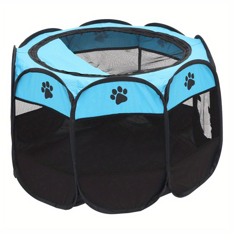 Octagonal Foldable Pet Playpen – Scratch-Resistant Dog & Cat Kennel Tent