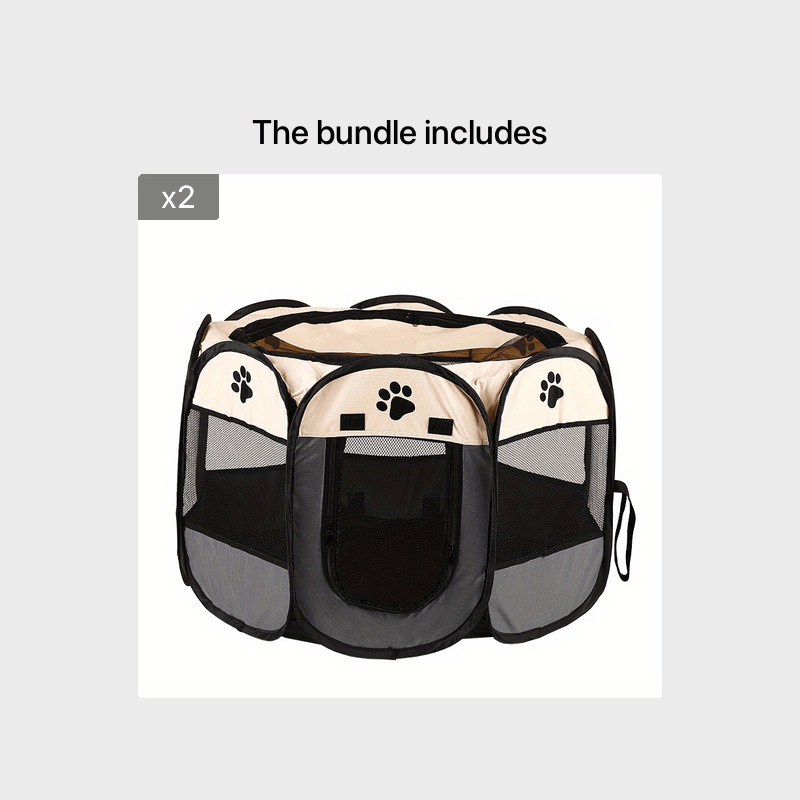 Octagonal Foldable Pet Playpen – Scratch-Resistant Dog & Cat Kennel Tent