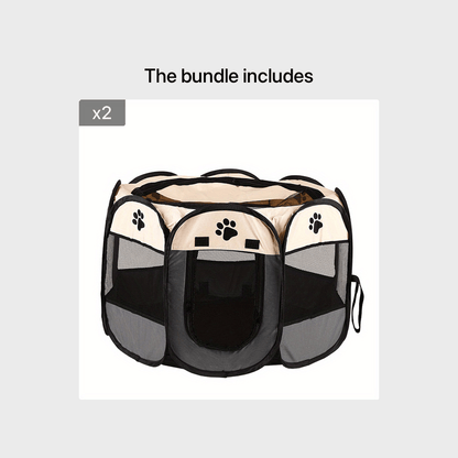 Octagonal Foldable Pet Playpen – Scratch-Resistant Dog & Cat Kennel Tent