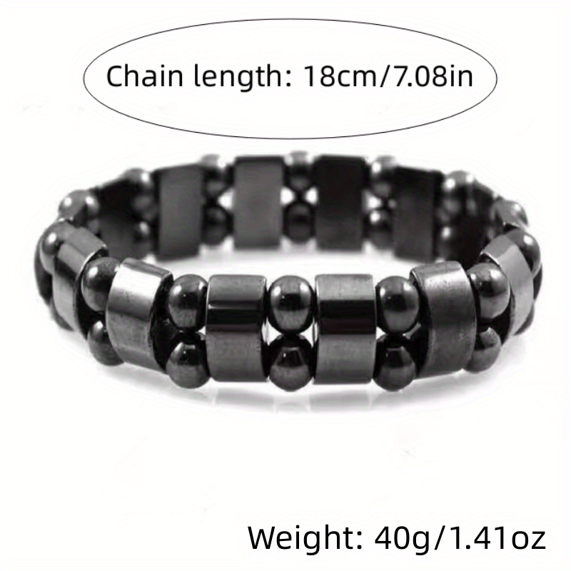 Trendy Hematite Magnetic Stone Bracelet – Natural Stone Jewelry for Men & Women