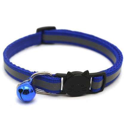 Reflective Cat & Dog Collar with Bell – Adjustable Round Ears Safety Buckle