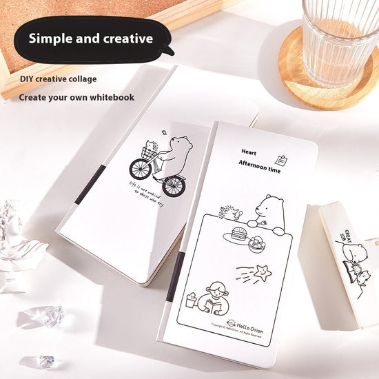 Paper New Small White Book Simple Style Plaid Journal Book Children&