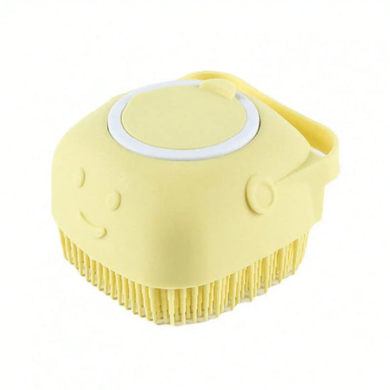 Dog Bathing Brush Pet Massage Brush Shampoo Dispenser Soft Silicone Brush Rubber Bristle for Dogs and Cats Shower Grooming Tool
