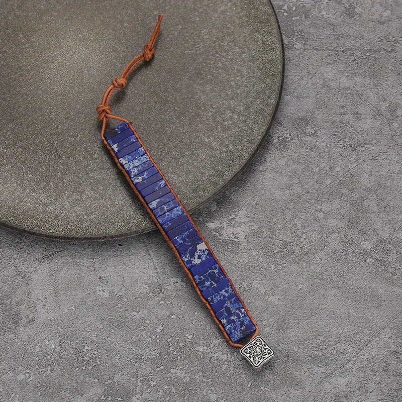 Bohemian Colourful Woven Stone Bracelet for Men – Fashionable Handcrafted Jewellery