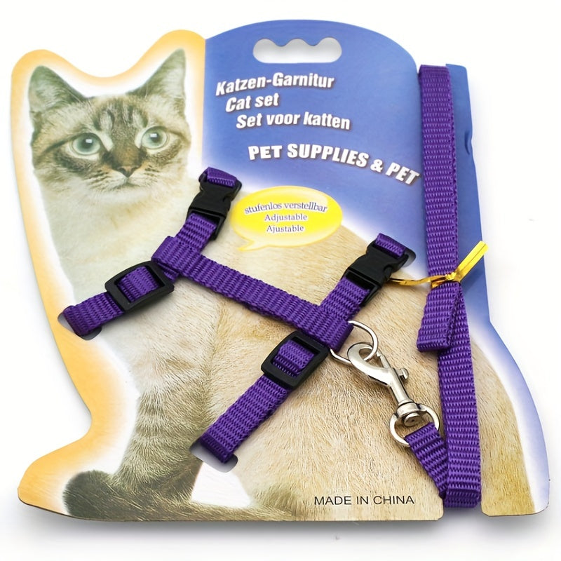 Adjustable Cat Harness & Leash Set – Comfortable & Safe for Kittens