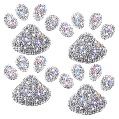 Sparkling Dog Paw Car Decal – Multicolor Rhinestone Sticker for Vehicle Interior