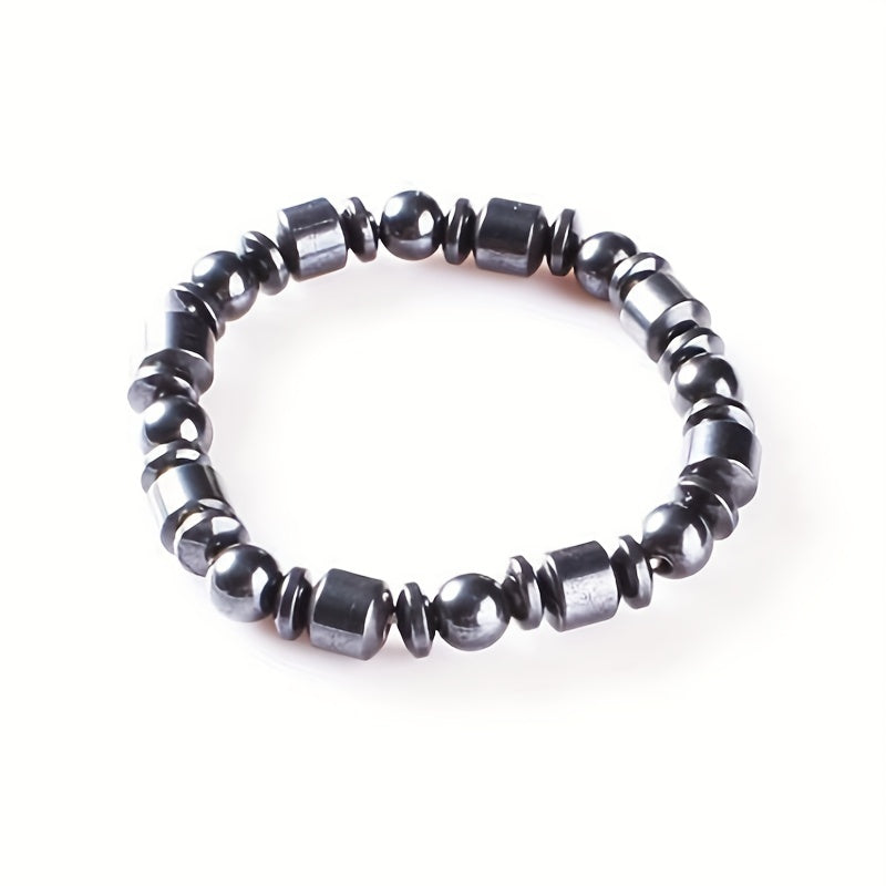 Trendy Hematite Magnetic Stone Bracelet – Natural Stone Jewelry for Men & Women