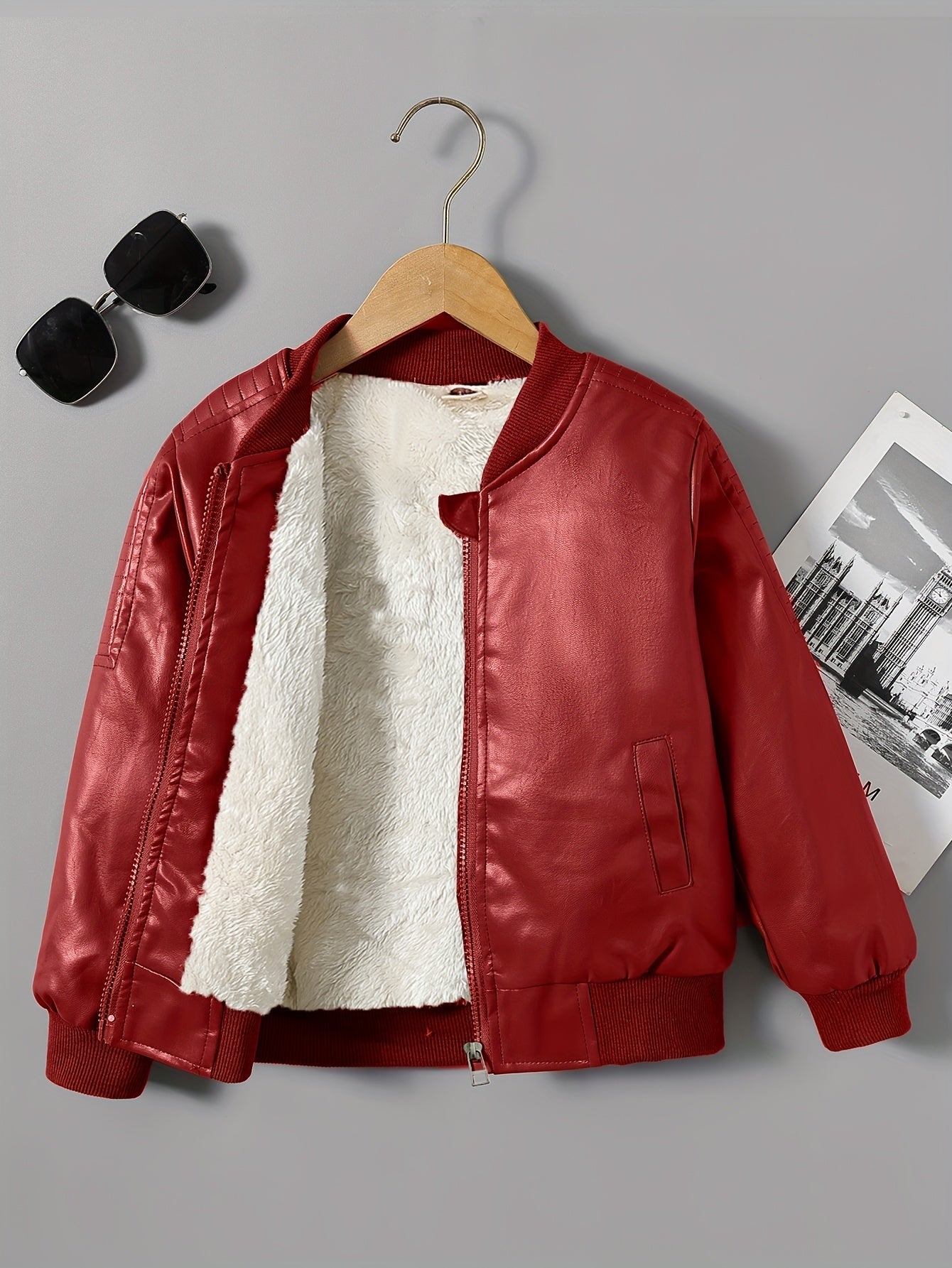 Boys Fleece-Lined Zip-Up Jacket for Autumn & Winter