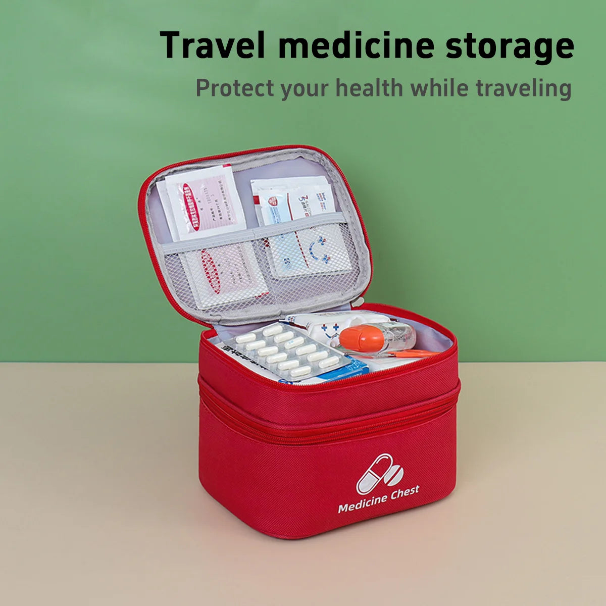 1PC large capacity double-deck Medical Bag, Outdoor Emergency Kit, Portable Small Medicine Bag, 2025 NEW Home Storage Bag