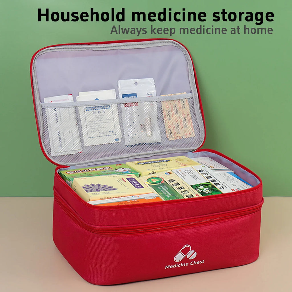 1PC large capacity double-deck Medical Bag, Outdoor Emergency Kit, Portable Small Medicine Bag, 2025 NEW Home Storage Bag